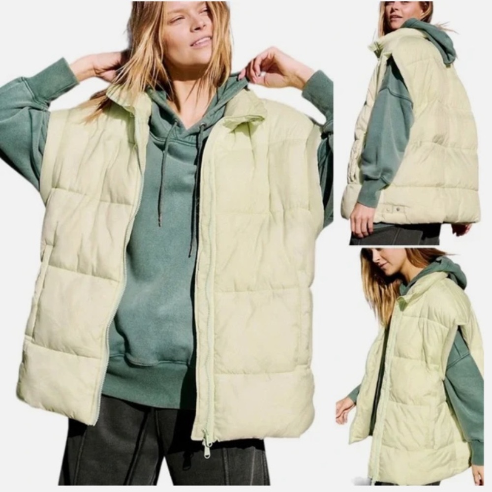 Free People Movement In A Bubble Puffer Vest in Whipped Lime